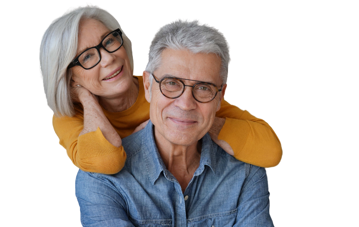 older couple with glasses on